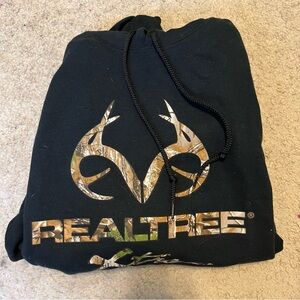 Realtree Black Hoodie with Camo Lined Hood